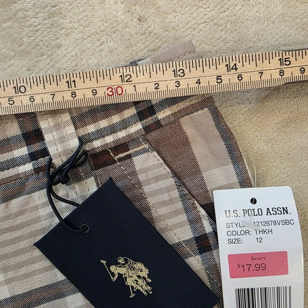 U.S. Polo Assn. Boys Plaid Cargo Shorts Size 12 NWT - Picture 4 of 9